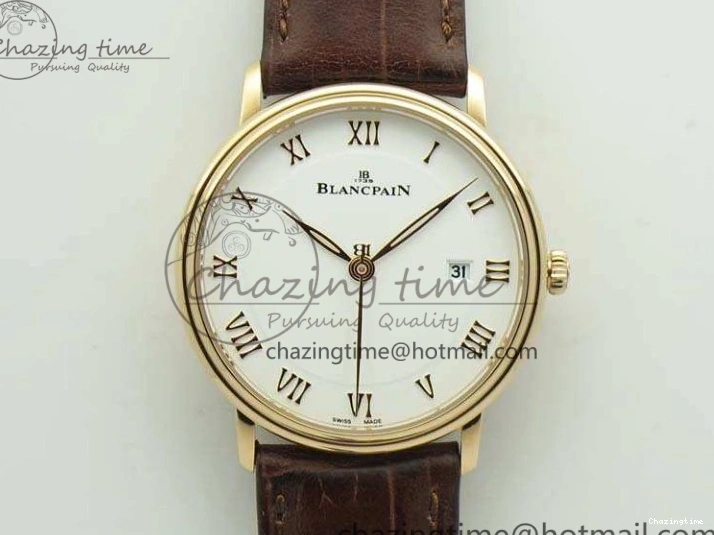 0302 Villeret 6654 SS Complicated Function OMF 1:1 Best Edition White Dial on Brown Leather Strap A6654 V Popular 7904